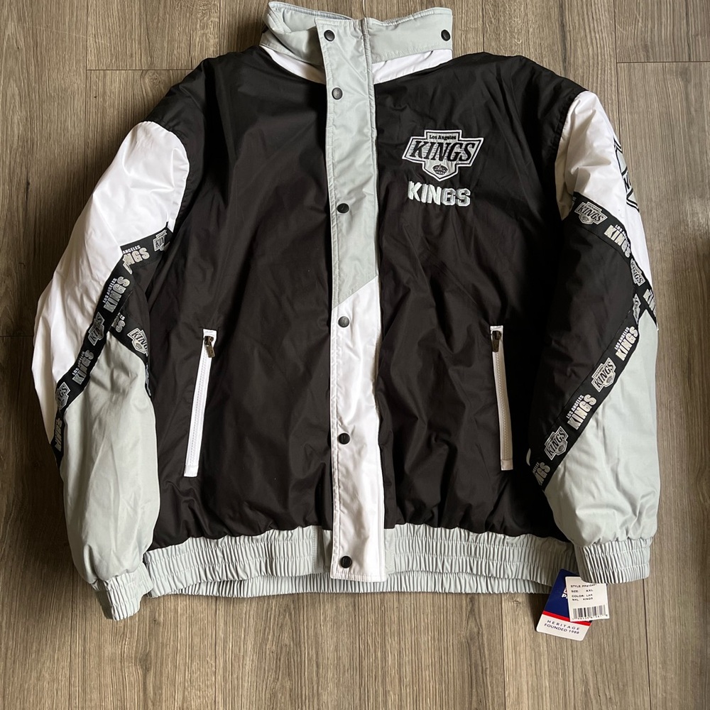 MENS VTG RETRO PRO PLAYER LOS ANGELES KINGS JACKET COAT PARKER 2XL 2X XXL
